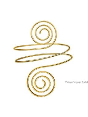 Open Spiral Upper Arm Cuff Bracelet Adjustable Armband Jewelry for Women